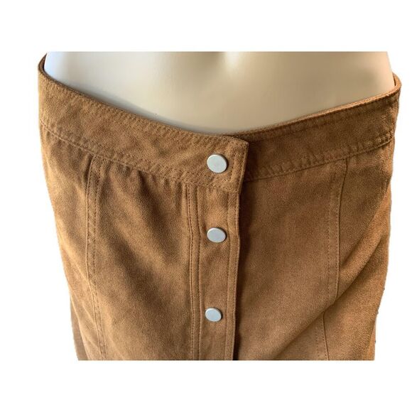 H&M Divided Brown Button-Front Mini Skirt Polyester Womens Size US 10 - Picture 2 of 13